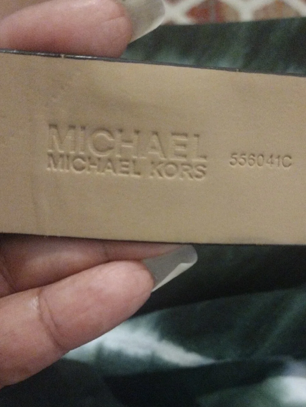 Michael Kors Gold and Black Men's Belt Buckle Detail
